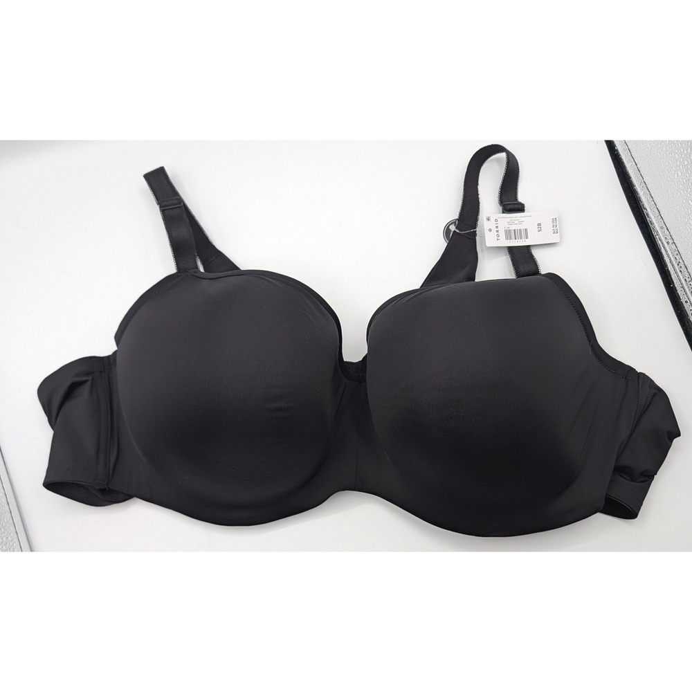 Torrid 360 Back Smoothing Balconette Bra Black Lightly Lined Full Coverage 52B